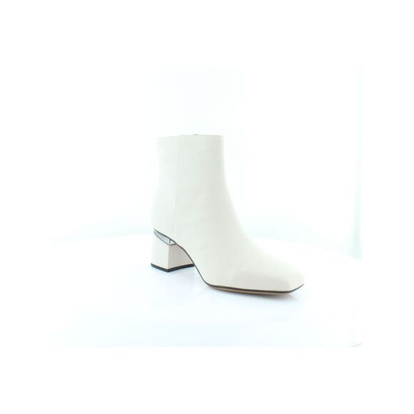 FRANCO SARTO Womens Beige Cushioned Vesi Pointed Toe Block Heel Zip-Up Leather Dress Booties M main image 1